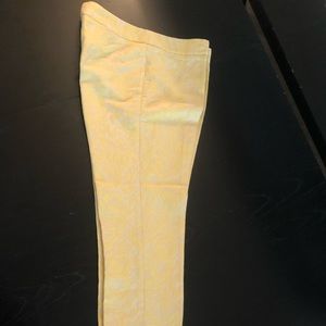 Zara yellow cream crop pant